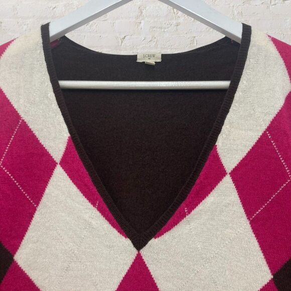 J.Crew Argyle Wool/Cashmere Sweater L - Picture 6 of 13